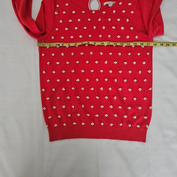 Boden Women's Red Wool-Blend French Knot Tight Knit Pullover Sweater Sz 6/UK-10 - Picture 13 of 15